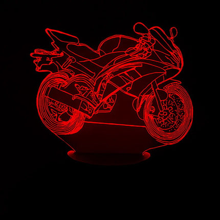 Lampka nocna LED 3D Motocykl cross – pilot, 16 kolorów, USB – zdjęcie produktu