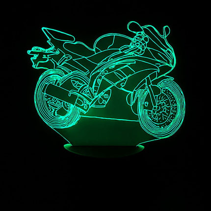 Lampka nocna LED 3D Motocykl cross – pilot, 16 kolorów, USB – zdjęcie produktu