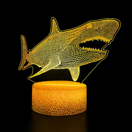Lampka nocna LED 3D Rekin – pilot, 16 kolorów, USB – zdjęcie produktu