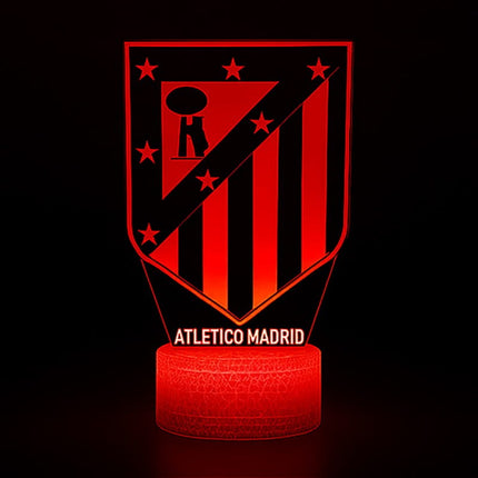 Lampka nocna LED 3D Atlético Madryt – piłka nożna – pilot, 16 kolorów, USB – zdjęcie produktu