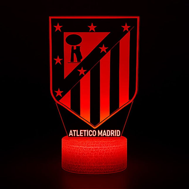 Lampka nocna LED 3D Atlético Madryt – piłka nożna – pilot, 16 kolorów, USB – zdjęcie produktu