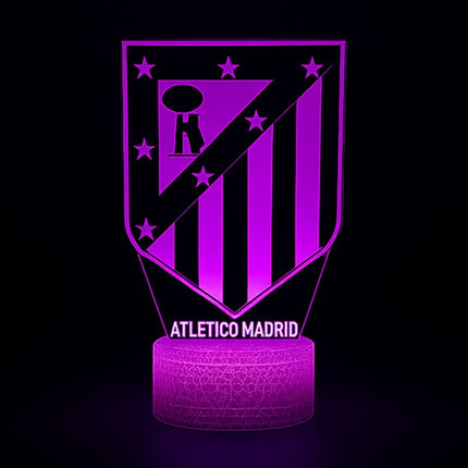 Lampka nocna LED 3D Atlético Madryt – piłka nożna – pilot, 16 kolorów, USB – zdjęcie produktu