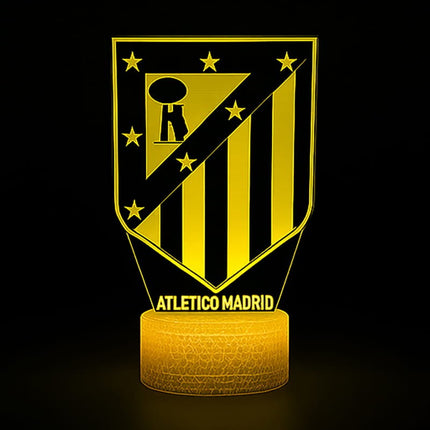 Lampka nocna LED 3D Atlético Madryt – piłka nożna – pilot, 16 kolorów, USB – zdjęcie produktu