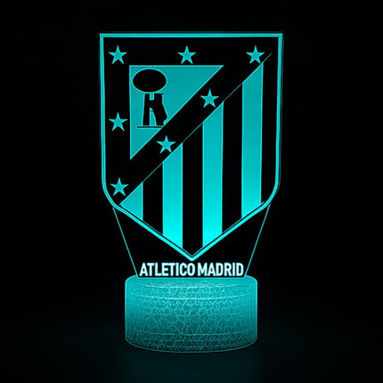 Lampka nocna LED 3D Atlético Madryt – piłka nożna – pilot, 16 kolorów, USB – zdjęcie produktu