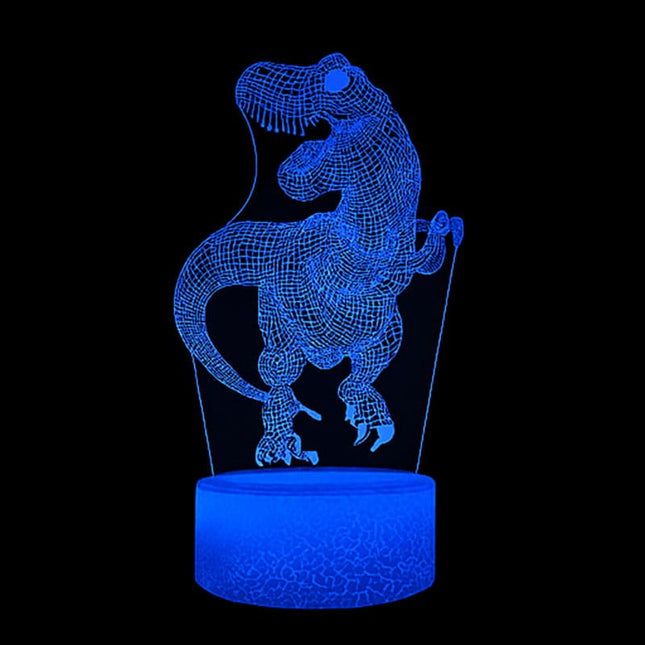 Lampka nocna LED 3D Dinozaur T-Rex – pilot, 16 kolorów, USB – zdjęcie produktu
