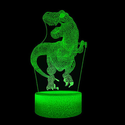 Lampka nocna LED 3D Dinozaur T-Rex – pilot, 16 kolorów, USB – zdjęcie produktu