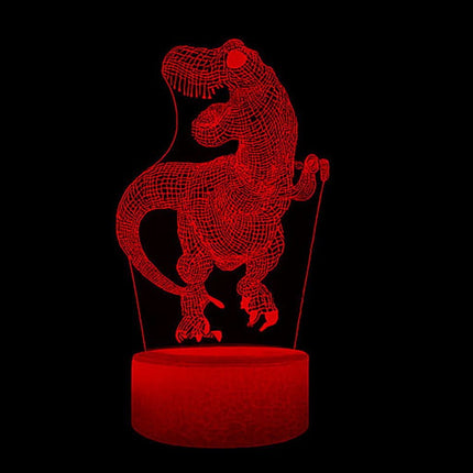 Lampka nocna LED 3D Dinozaur T-Rex – pilot, 16 kolorów, USB – zdjęcie produktu