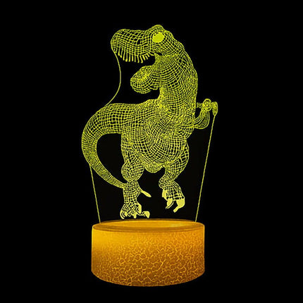 Lampka nocna LED 3D Dinozaur T-Rex – pilot, 16 kolorów, USB – zdjęcie produktu