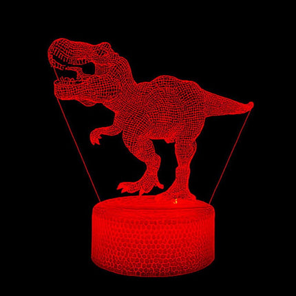 Lampka nocna LED 3D Dinozaur T-Rex – pilot, 16 kolorów, USB – zdjęcie produktu