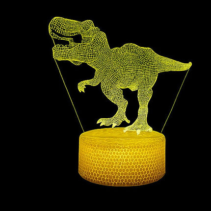 Lampka nocna LED 3D Dinozaur T-Rex – pilot, 16 kolorów, USB – zdjęcie produktu