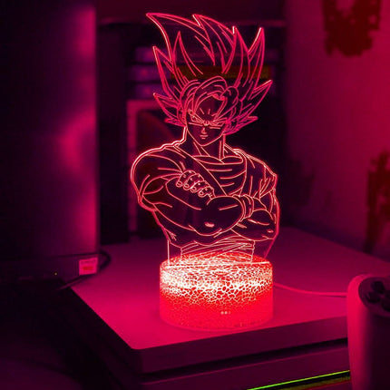 Lampka nocna LED 3D Dragon Ball – Son Goku – pilot, 16 kolorów, USB – zdjęcie produktu