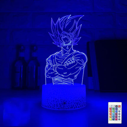 Lampka nocna LED 3D Dragon Ball – Son Goku – pilot, 16 kolorów, USB – zdjęcie produktu