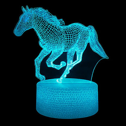 Lampka nocna LED 3D Koń – pilot, 16 kolorów, USB – zdjęcie produktu