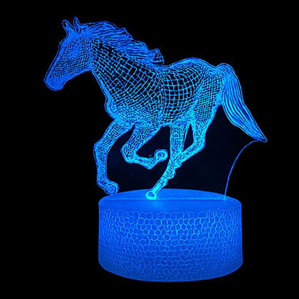 Lampka nocna LED 3D Koń – pilot, 16 kolorów, USB – zdjęcie produktu
