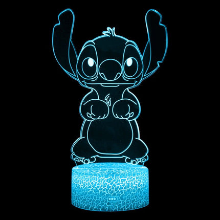 Lampka nocna LED 3D Lilo i Stitch – pilot, 16 kolorów, USB – zdjęcie produktu