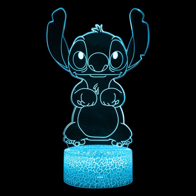 Lampka nocna LED 3D Lilo i Stitch – pilot, 16 kolorów, USB – zdjęcie produktu