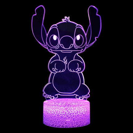 Lampka nocna LED 3D Lilo i Stitch – pilot, 16 kolorów, USB – zdjęcie produktu