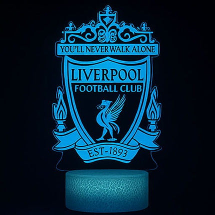 Lampka nocna LED 3D Liverpool FC – pilot, 16 kolorów, USB – zdjęcie produktu