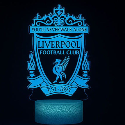 Lampka nocna LED 3D Liverpool FC – pilot, 16 kolorów, USB – zdjęcie produktu