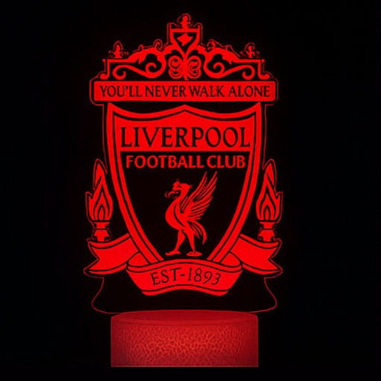 Lampka nocna LED 3D Liverpool FC – pilot, 16 kolorów, USB – zdjęcie produktu
