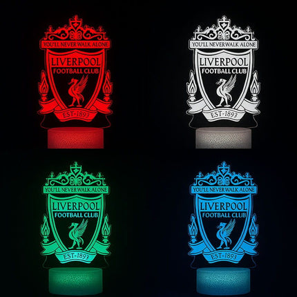 Lampka nocna LED 3D Liverpool FC – pilot, 16 kolorów, USB – zdjęcie produktu