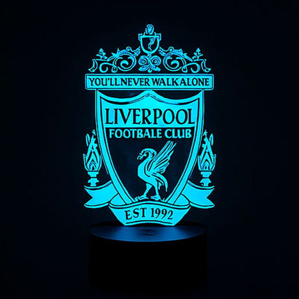Lampka nocna LED 3D Liverpool FC – piłka – pilot, 16 kolorów, USB – zdjęcie produktu