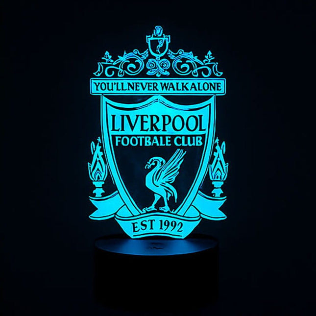 Lampka nocna LED 3D Liverpool FC – piłka – pilot, 16 kolorów, USB – zdjęcie produktu
