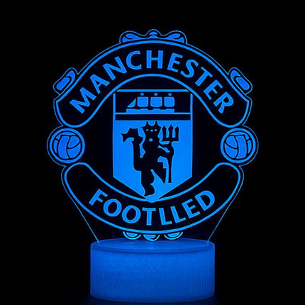 Lampka nocna LED 3D Manchester United – pilot, 16 kolorów, USB – zdjęcie produktu