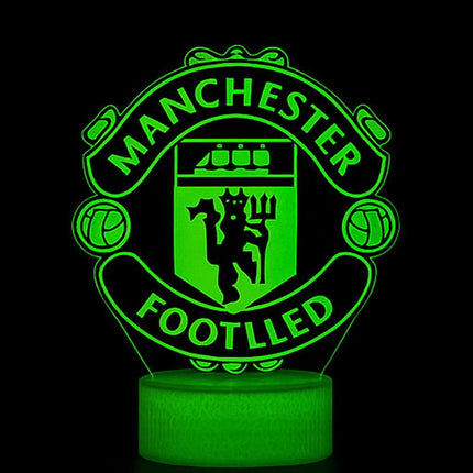 Lampka nocna LED 3D Manchester United – pilot, 16 kolorów, USB – zdjęcie produktu