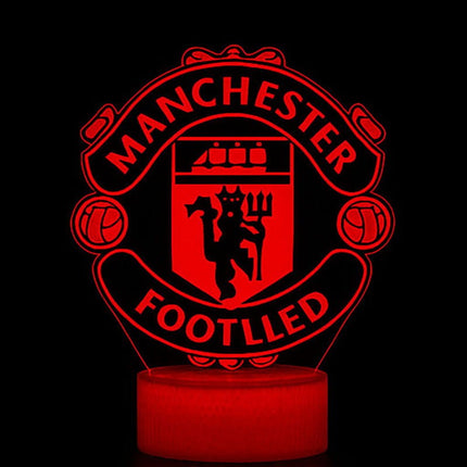 Lampka nocna LED 3D Manchester United – pilot, 16 kolorów, USB – zdjęcie produktu