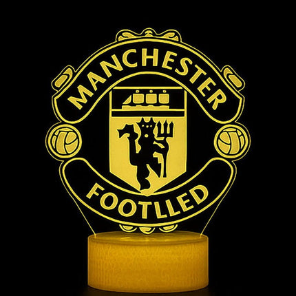 Lampka nocna LED 3D Manchester United – pilot, 16 kolorów, USB – zdjęcie produktu