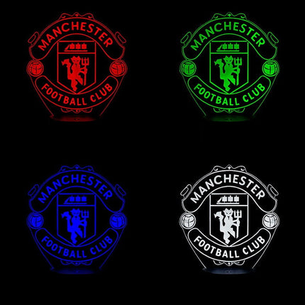 Lampka nocna LED 3D Manchester United – piłka – pilot, 16 kolorów, USB – zdjęcie produktu