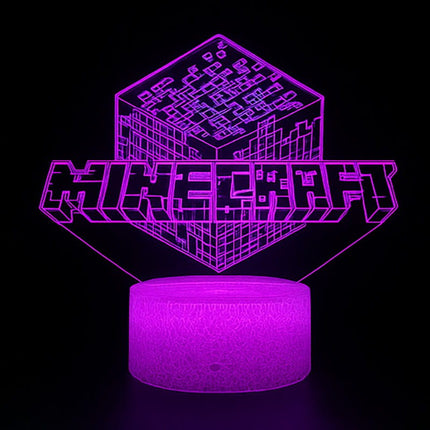 Lampka nocna LED 3D Minecraft – pilot, 16 kolorów, USB – zdjęcie produktu