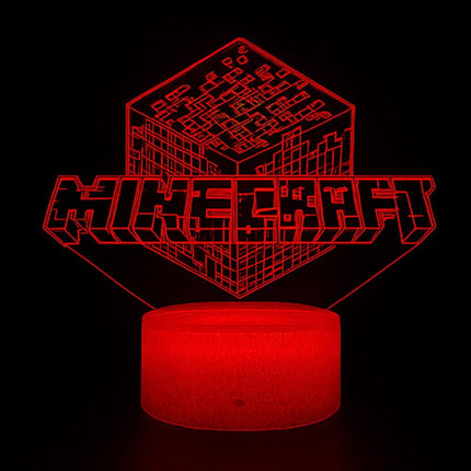 Lampka nocna LED 3D Minecraft – pilot, 16 kolorów, USB – zdjęcie produktu