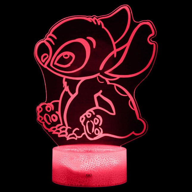 Lampka nocna LED 3D Lilo i Stitch – pilot, 16 kolorów, USB – zdjęcie produktu