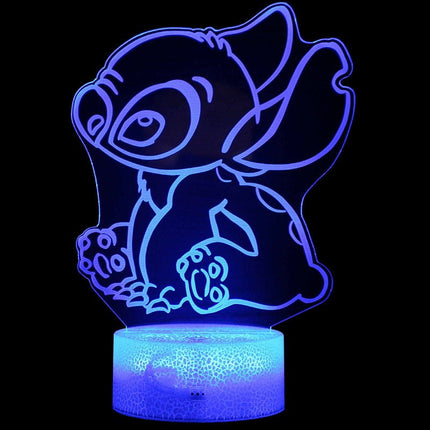 Lampka nocna LED 3D Lilo i Stitch – pilot, 16 kolorów, USB – zdjęcie produktu