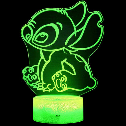 Lampka nocna LED 3D Lilo i Stitch – pilot, 16 kolorów, USB – zdjęcie produktu