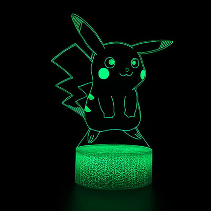 Lampka nocna LED 3D Pokémon – Pikachu – pilot, 16 kolorów, USB – zdjęcie produktu