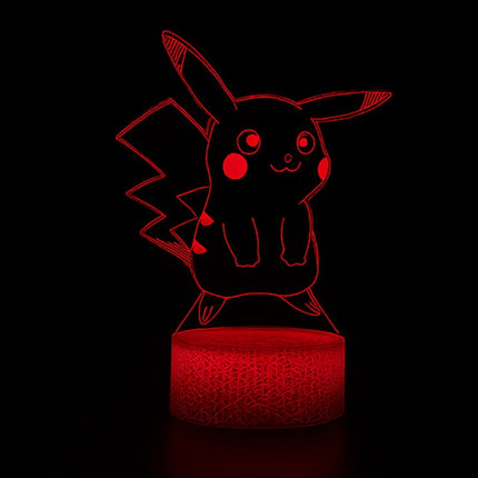 Lampka nocna LED 3D Pokémon – Pikachu – pilot, 16 kolorów, USB – zdjęcie produktu