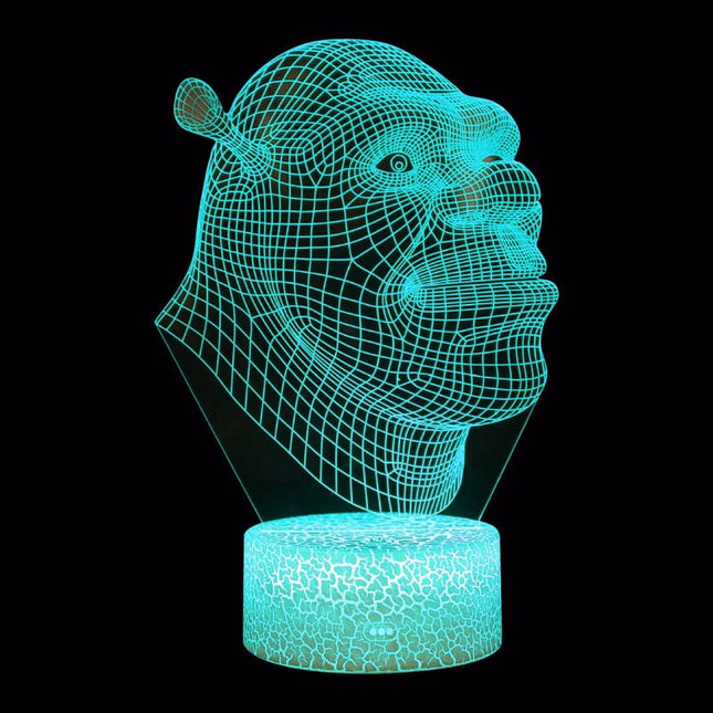 Lampka nocna LED 3D Shrek – pilot, 16 kolorów, USB – zdjęcie produktu