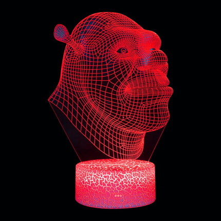 Lampka nocna LED 3D Shrek – pilot, 16 kolorów, USB – zdjęcie produktu