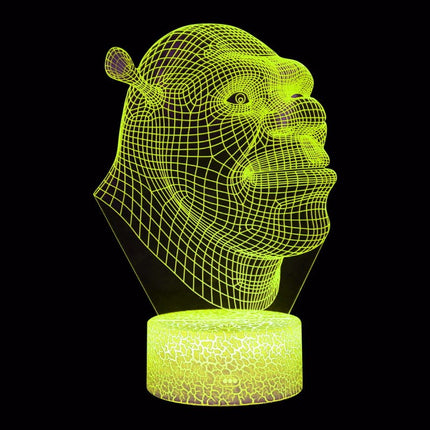 Lampka nocna LED 3D Shrek – pilot, 16 kolorów, USB – zdjęcie produktu