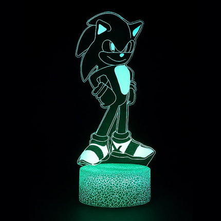 Lampka nocna LED 3D Sonic – pilot, 16 kolorów, USB – zdjęcie produktu