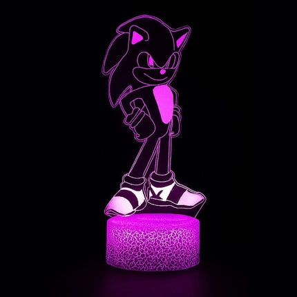Lampka nocna LED 3D Sonic – pilot, 16 kolorów, USB – zdjęcie produktu