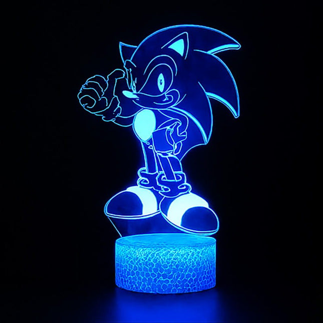 Lampka nocna LED 3D Sonic – pilot, 16 kolorów, USB – zdjęcie produktu