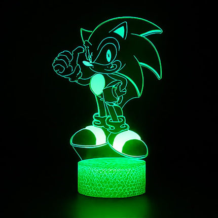 Lampka nocna LED 3D Sonic – pilot, 16 kolorów, USB – zdjęcie produktu