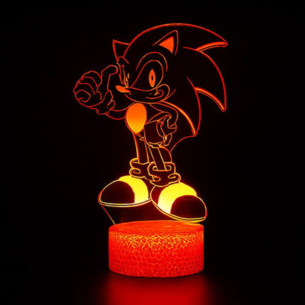 Lampka nocna LED 3D Sonic – pilot, 16 kolorów, USB – zdjęcie produktu