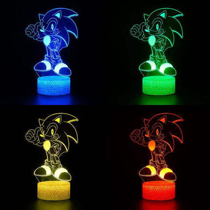 Lampka nocna LED 3D Sonic – pilot, 16 kolorów, USB – zdjęcie produktu