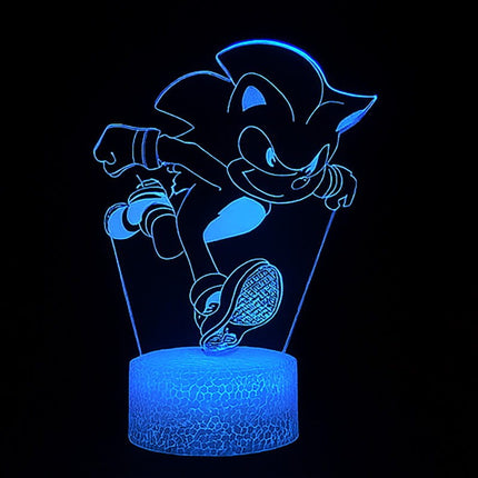 Lampka nocna LED 3D Sonic – pilot, 16 kolorów, USB – zdjęcie produktu