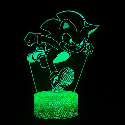 Lampka nocna LED 3D Sonic – pilot, 16 kolorów, USB – zdjęcie produktu